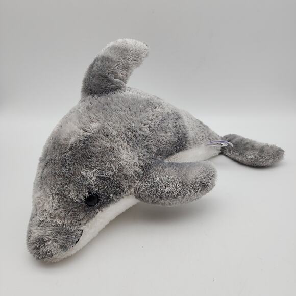 Aurora Dolphin Plush 12" Gray Fur White Belly Hard Eyes Stuffed Animal Toy 2020 - Picture 1 of 7